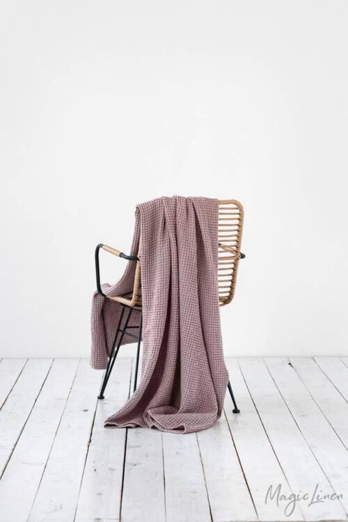 Vafľová deka ľan s bavlnou staroružová Magic Linen