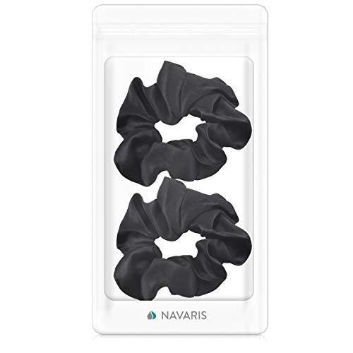 Hodvábne gumičky Scrunchies 2 ks Čierna