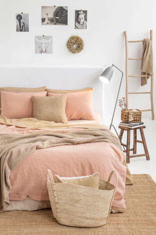 Vafľová deka ľan s bavlnou béžová Magic Linen