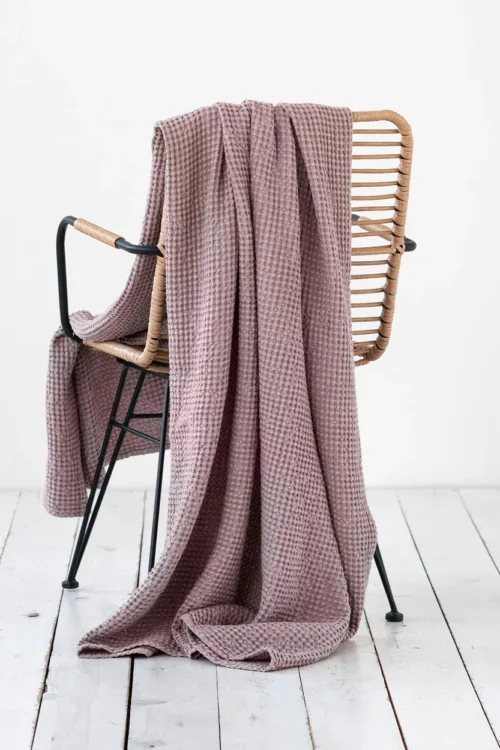 Vafľová deka ľan s bavlnou staroružová Magic Linen