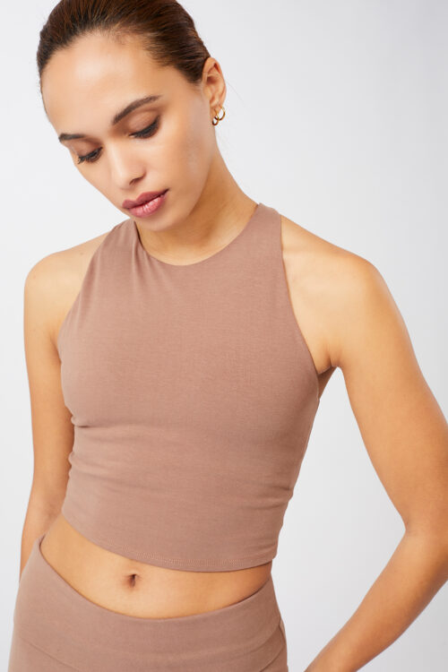 Cross Top s prekríženými ramienkami Mandala TO35JE28 Cappucino