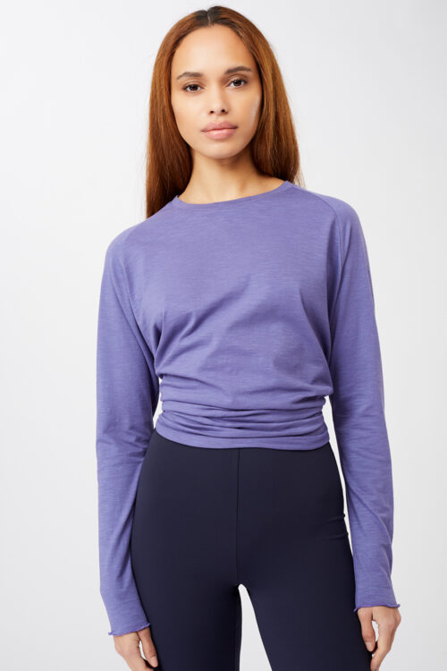 Tričko so zaväzovaním dlhý rukáv Back Bow Longsleeve Mandala SH03JE10 Deep Violet