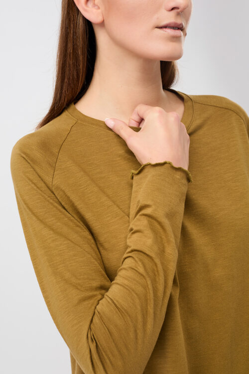 Tričko so zaväzovaním dlhý rukáv Back Bow Longsleeve Mandala SH03JE10 Olive