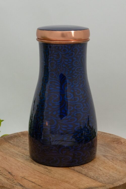 Medená karafa s vekom 1 l Modrá