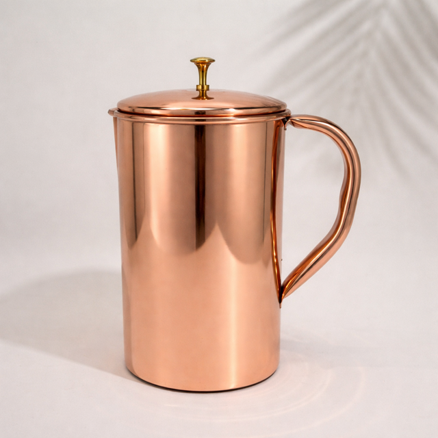 Medený džbán na vodu robustný 2 litre Hladký Medený džbán na vodu robustný 2 litre Hladký