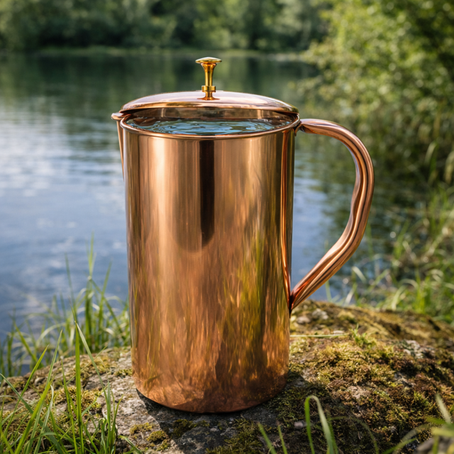 Medený džbán na vodu robustný 2 litre Hladký Medený džbán na vodu robustný 2 litre Hladký